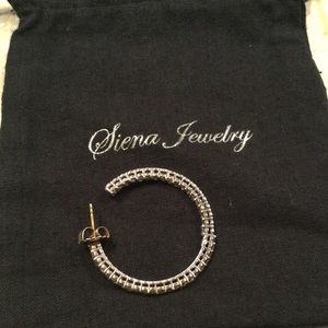 SIENNA JEWELRY SINGLE DIAMOND HOOP. 40 INDIVIDUAL DIAMONDS OUTER AND INNER.